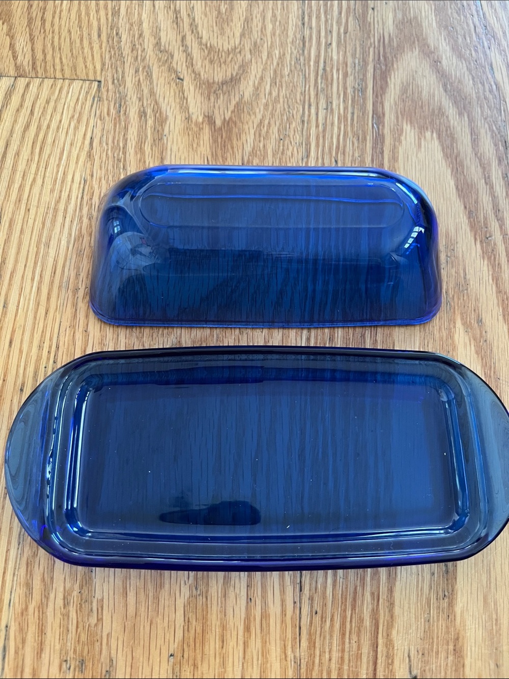 Cobalt Blue Glass Butter Dish - Picture 2 of 5